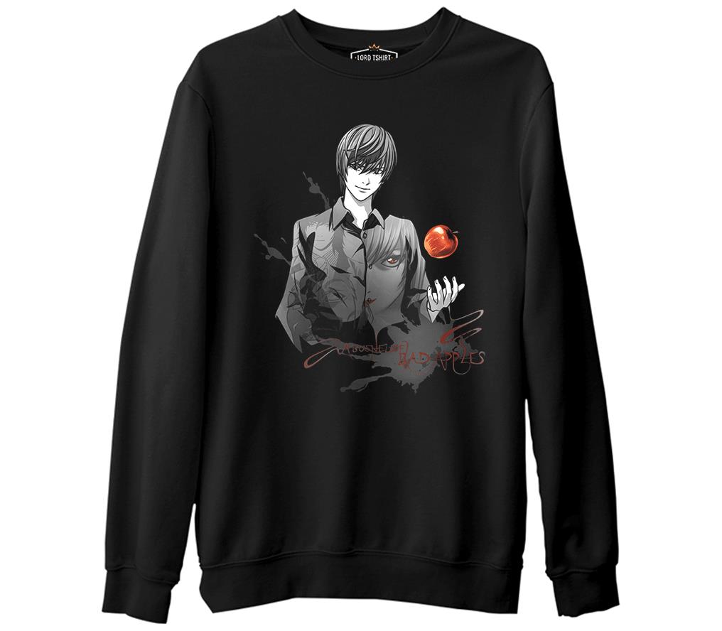 Death Note - Bad Apples  Siyah Erkek Kalın Sweatshirt