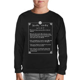 Death Note - How to Use It Black Kids Sweatshirt