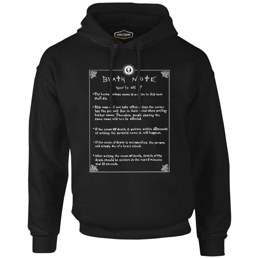 Death Note - How to Use It Black Men's Zipperless Hoodie