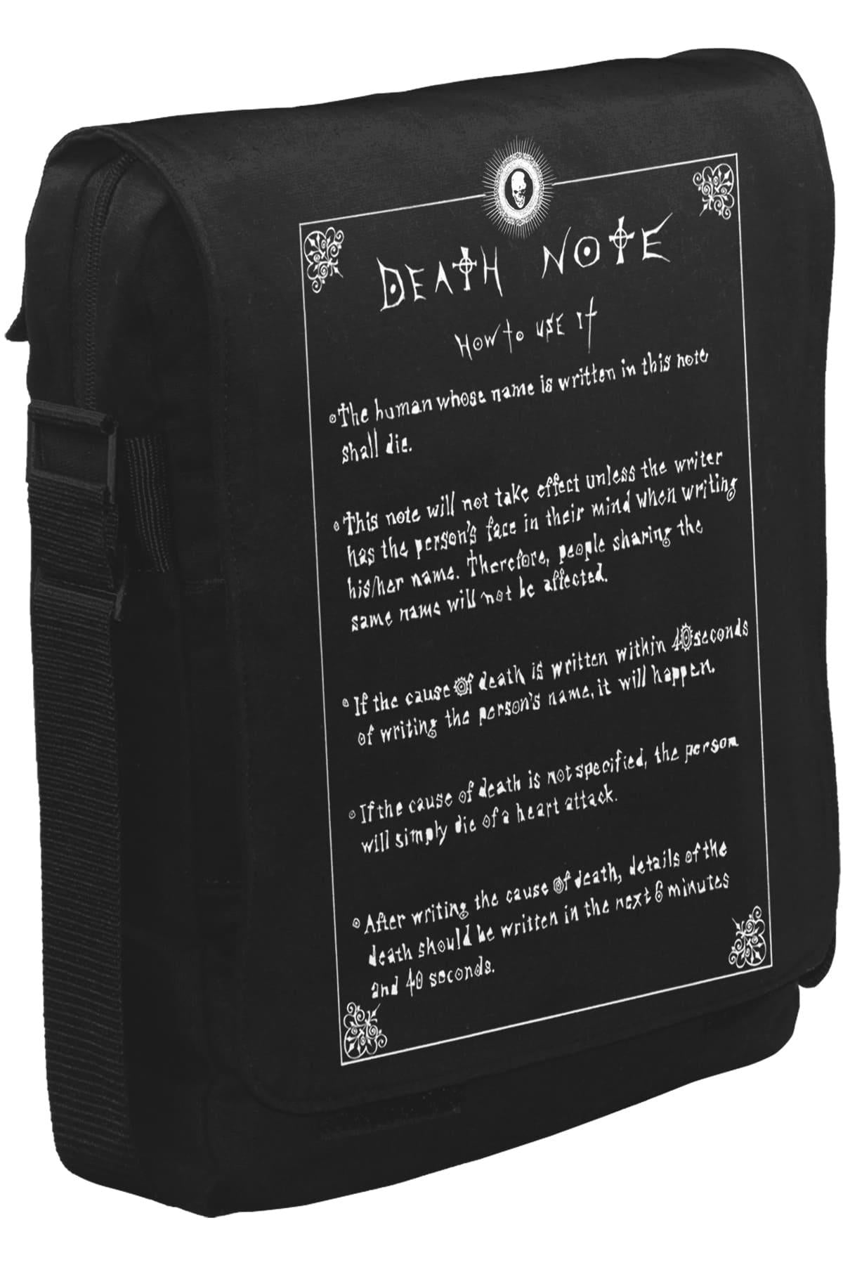 Death Note - How to Use It Unisex Siyah Postacı Çanta