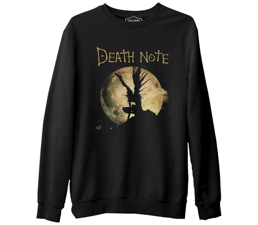 Death Note - Moon  Siyah Erkek Kalın Sweatshirt