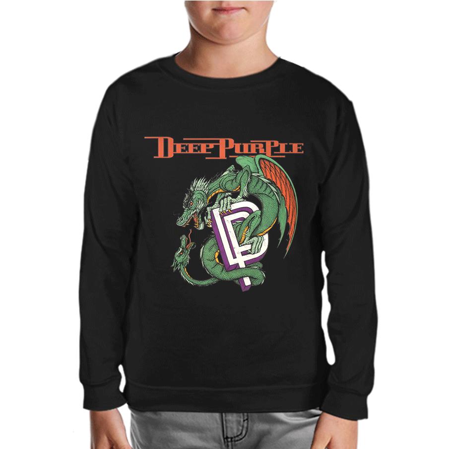 Deep Purple Black Kids Sweatshirt