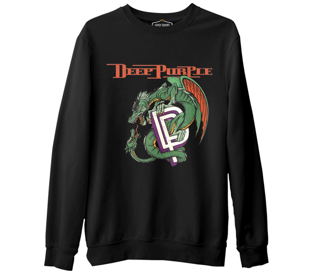 Deep Purple Black Men's Thick Sweatshirt