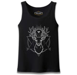Deer Moon in a Triangle Black Men's Undershirt