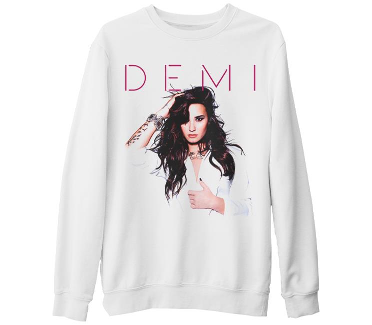 Demi Lovato - Made in the USA Beyaz Kalın Sweatshirt