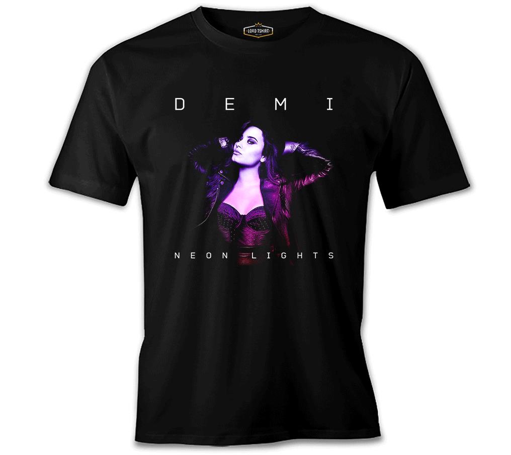 Demi Lovato - Neon Lights Siyah Erkek Tshirt