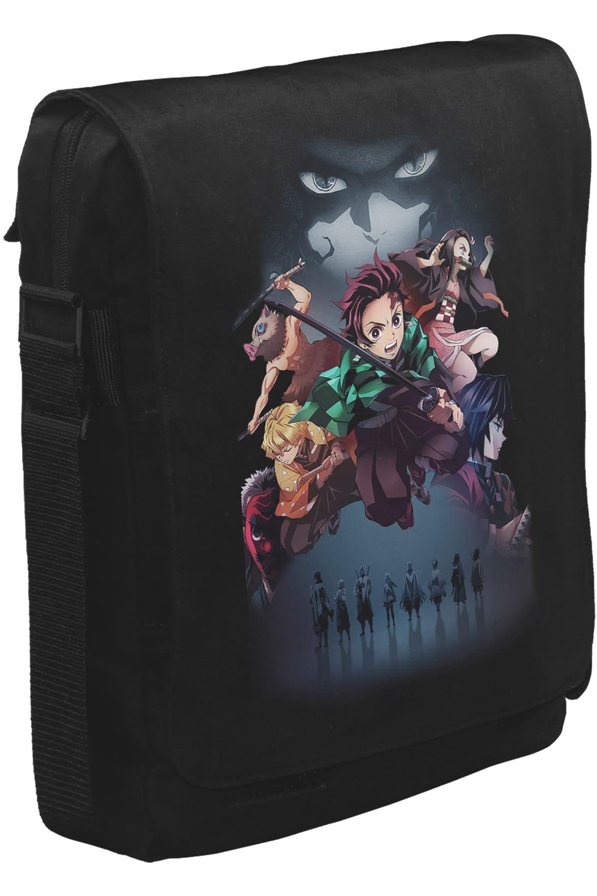 Demon Slayer Unisex Siyah Postacı Çanta