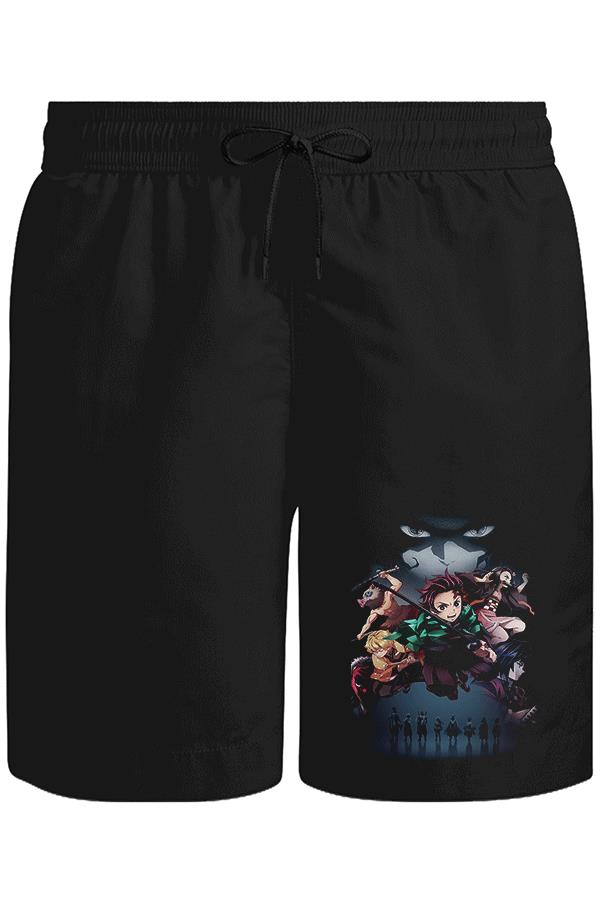 Demon Slayer Unisex Siyah Şort