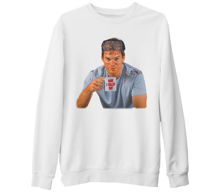 Dexter - Killer Day White Thick Sweatshirt