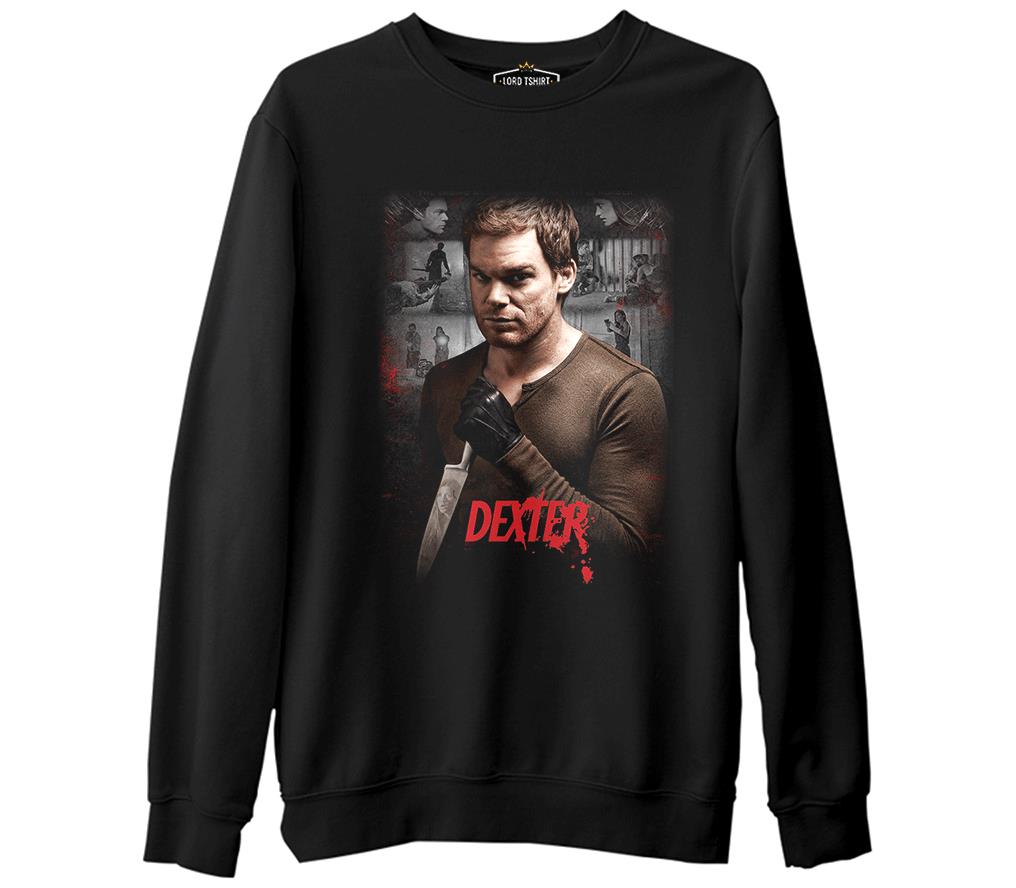 Dexter  Siyah Erkek Kalın Sweatshirt