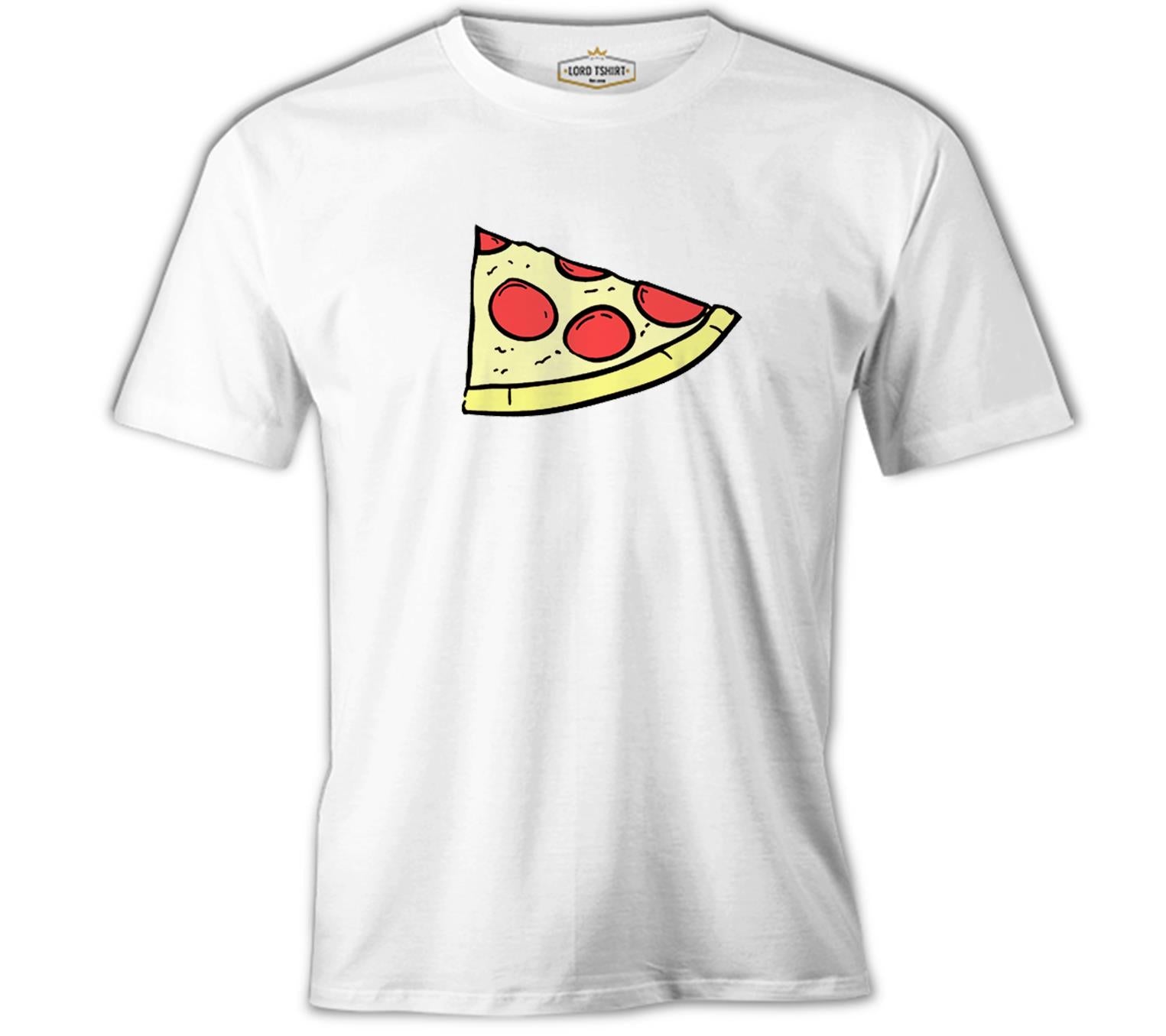 Dilim Pizza Beyaz Erkek Tshirt