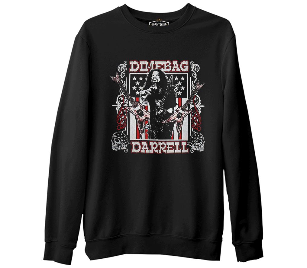 Dimebag Darrell  Siyah Erkek Kalın Sweatshirt