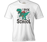 Dinosaur Back to School with the Bag Beyaz Erkek Tshirt