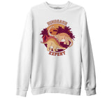 Dinosaur Expert Beyaz Erkek Kalın Sweatshirt