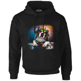DJ Dog with Headphone Playing the Board Black Men's Zipperless Hoodie