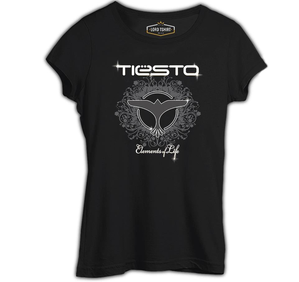 Dj Tiesto - Elements of Life Siyah Kadın Tshirt