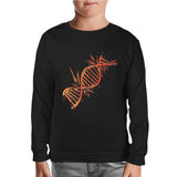 DNA Chain Exploding Black Kids Sweatshirt