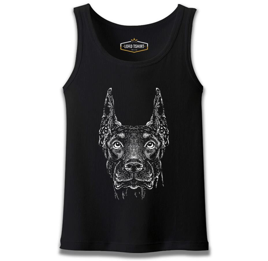 Doberman Dog Realistic Siyah Erkek Atlet