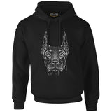Doberman Dog Realistic Black Men's Zipperless Hoodie