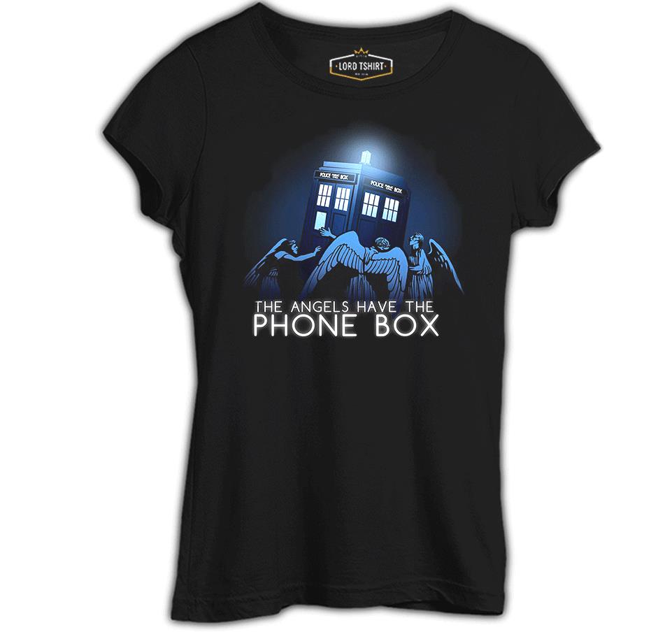 Doctor Who - Angels Have The Phone Box Black Women's Tshirt