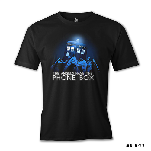 Doctor Who - Angels Have The Phone Box Siyah Erkek Tshirt