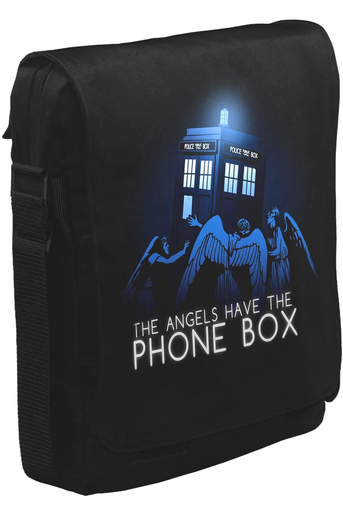 Doctor Who - Angels Have The Phone BoxUnisex Siyah Postacı Çanta