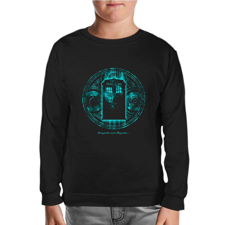 Doctor Who - Anywhere Black Kids Sweatshirt