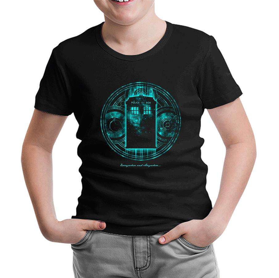 Doctor Who - Anywhere Siyah Çocuk Tshirt
