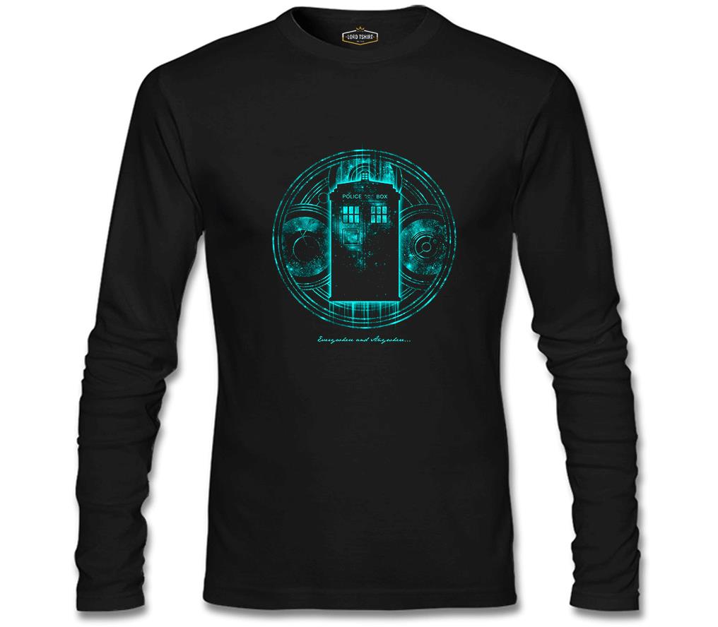 Doctor Who - Anywhere Siyah Erkek Sweatshirt