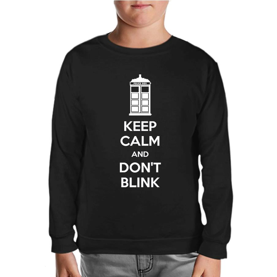 Doctor Who - Don't Blink Siyah Çocuk Sweatshirt