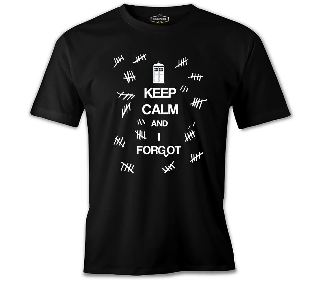 Doctor Who - Keep Calm and i Forgot Black Men's Tshirt