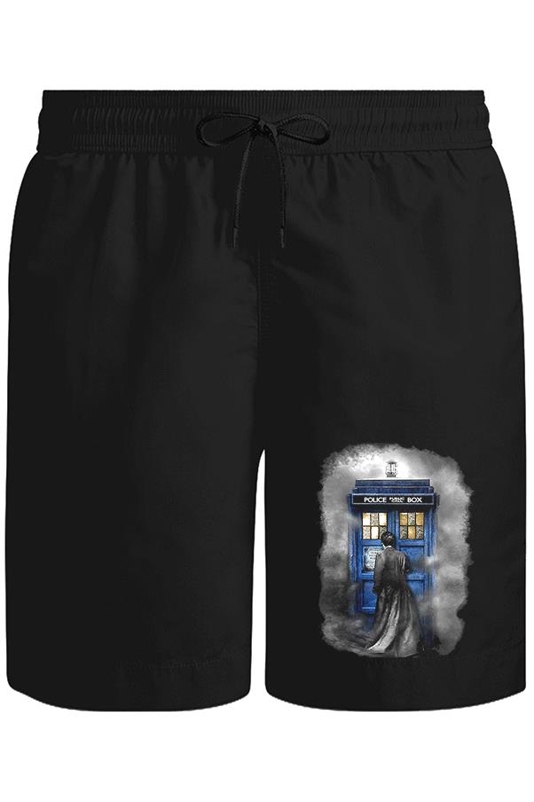Doctor Who - Tardis Unisex Siyah Şort