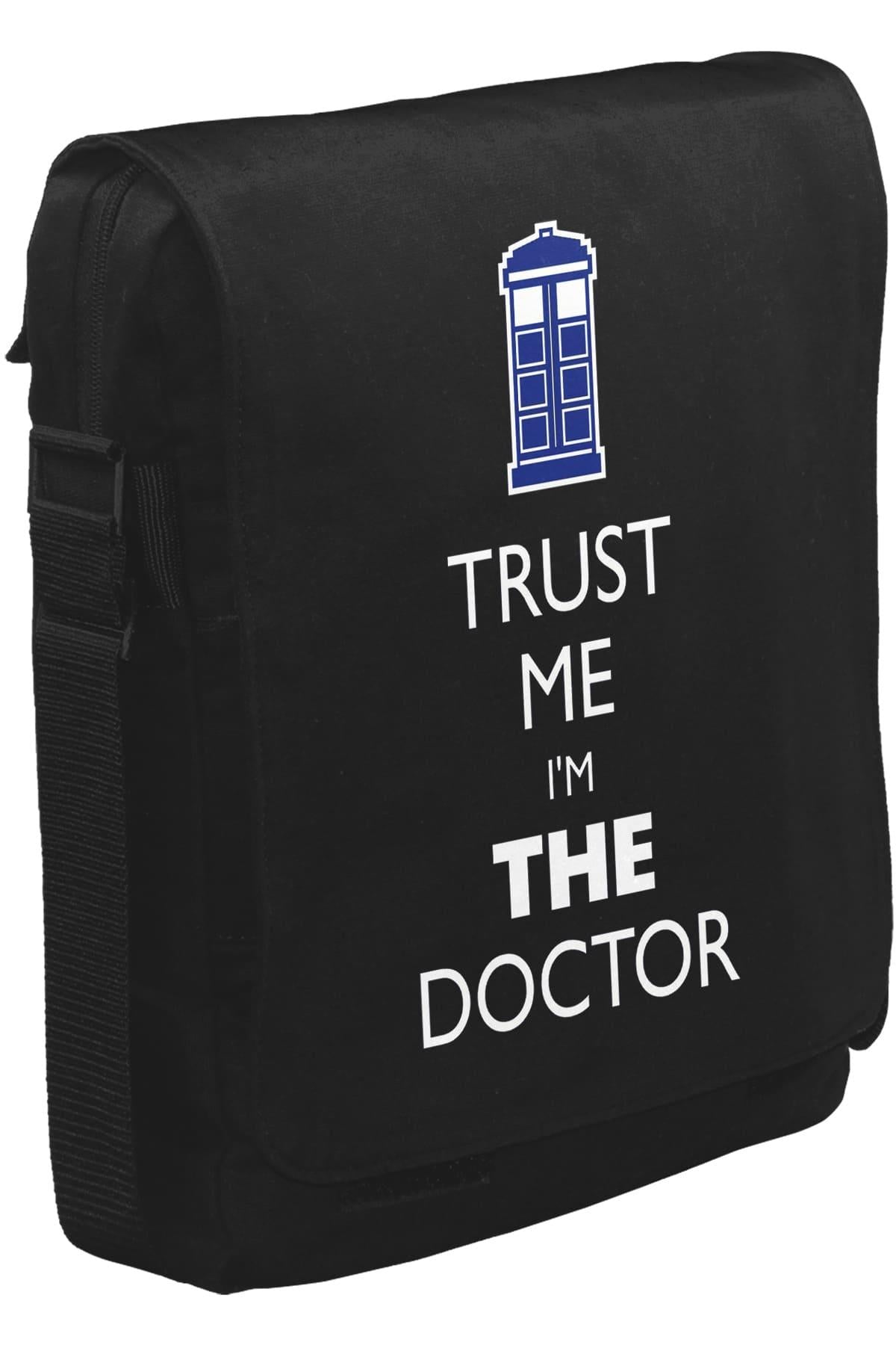 Doctor Who - Trust me I'm a Doctor Unisex Siyah Postacı Çanta