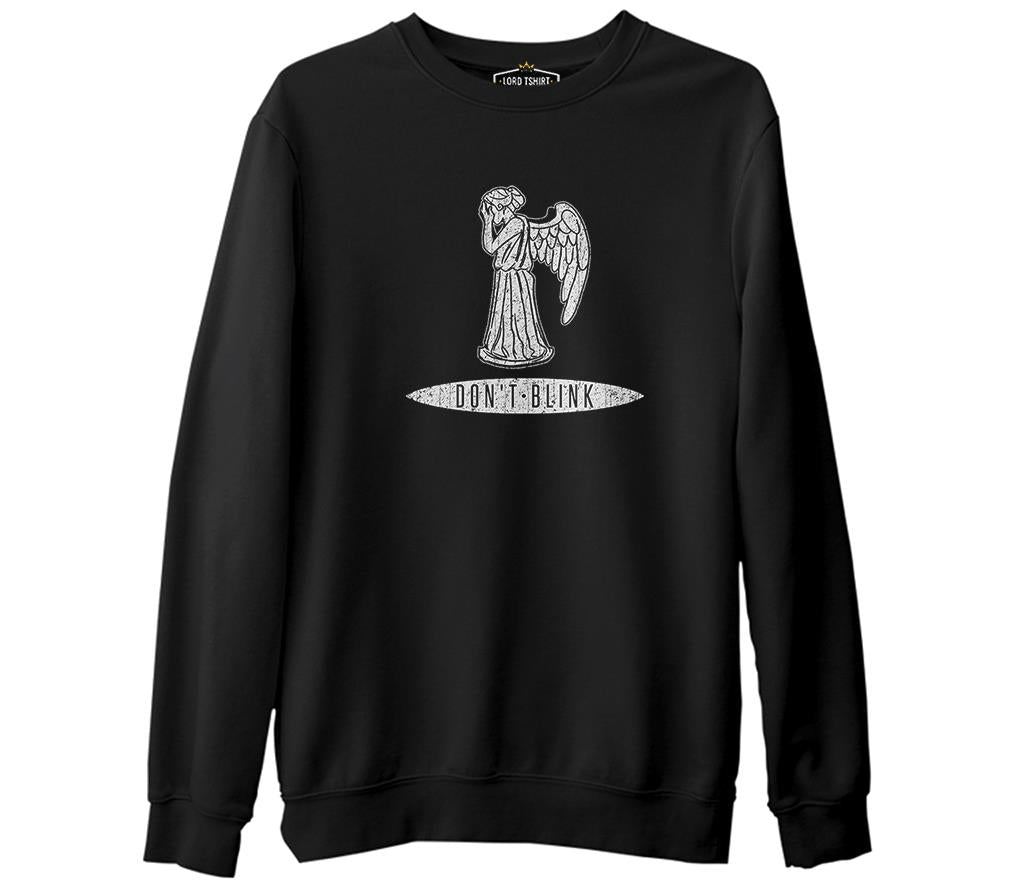 Doctor Who - Weeping Angels  Siyah Erkek Kalın Sweatshirt