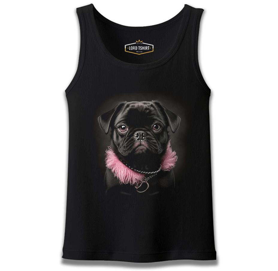 Dog Wearing Pink Fur Siyah Erkek Atlet