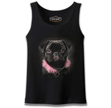 Dog Wearing Pink Fur Black Men's Undershirt