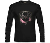 Dog Wearing Pink Fur Black Men's Sweatshirt