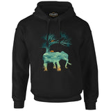 Nature Adventure Camping Elephant Black Men's Zipperless Hoodie