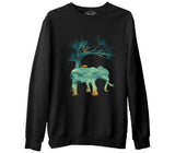 Nature Adventure Camping Elephant Black Men's Thick Sweatshirt 