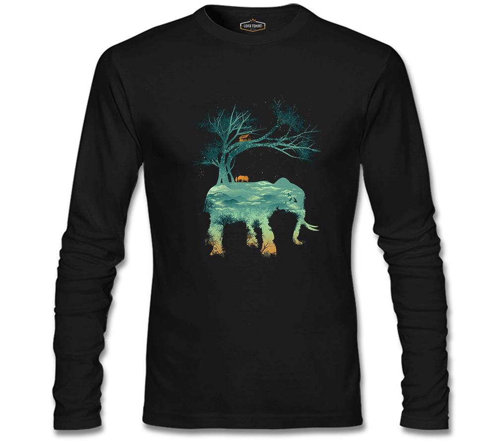Nature Adventure Camping Elephant Black Men's Sweatshirt