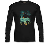 Nature Adventure Camping Elephant Black Men's Sweatshirt
