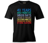 Birthday - 40 Years Awesome Black Men's Tshirt