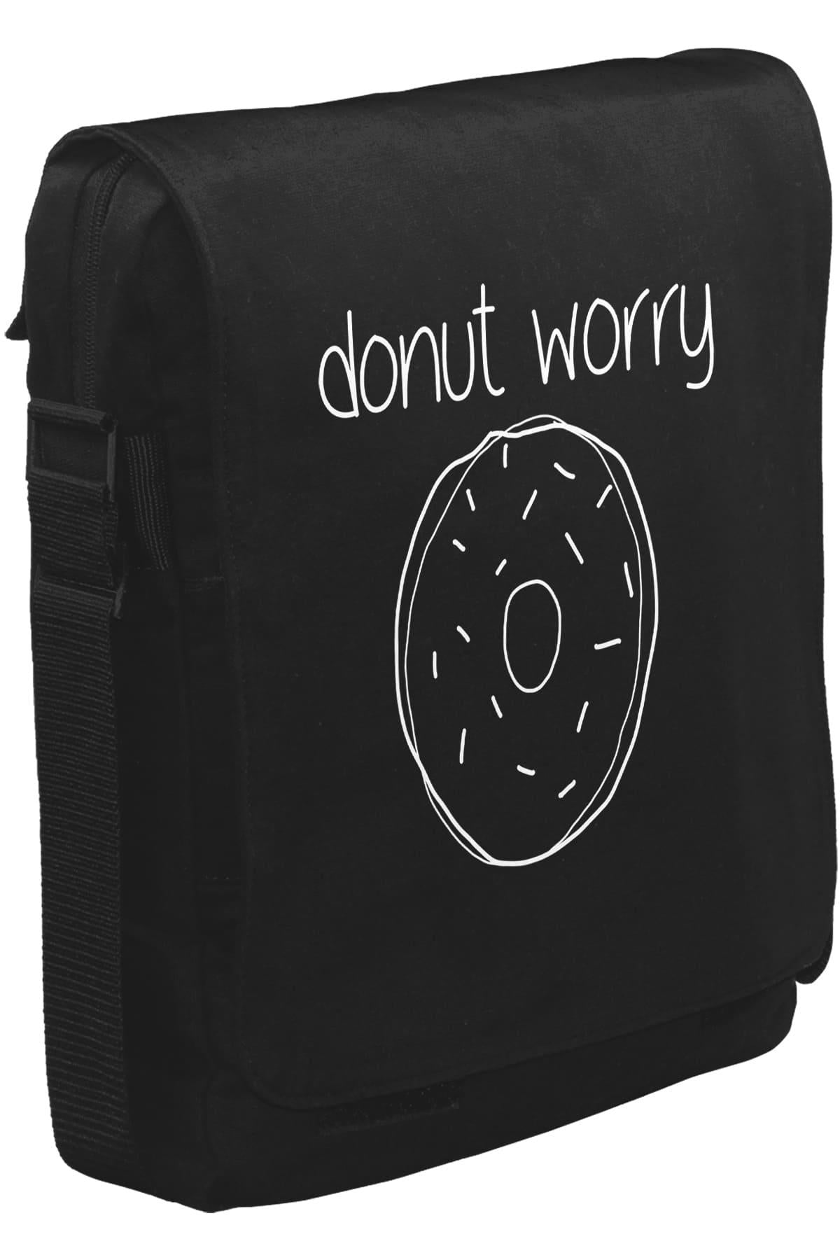 Donut WorryUnisex Siyah Postacı Çanta