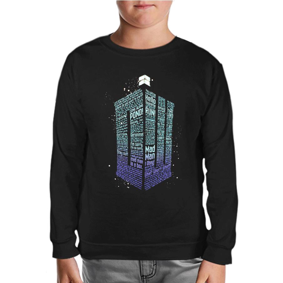 Dr.Who - Bow Ties Black Kids Sweatshirt