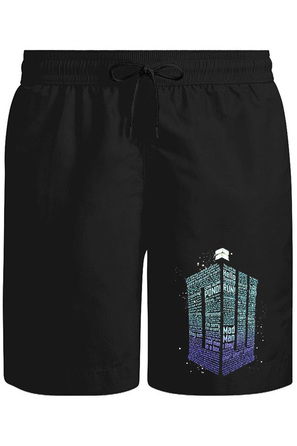 Dr.Who - Bow Ties Unisex Siyah Şort