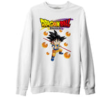 Dragon Ball Daima Küre Beyaz Erkek Kalın Sweatshirt