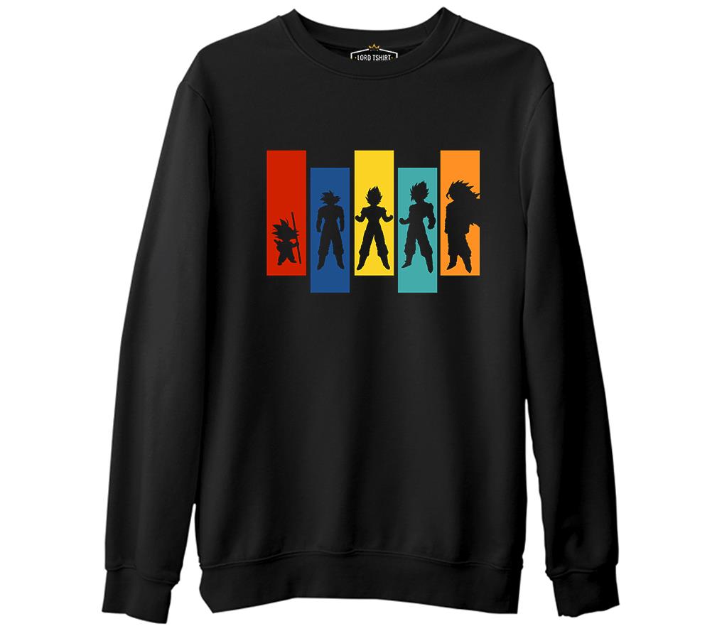 Dragon Ball - Fusion Siyah Erkek Kalın Sweatshirt
