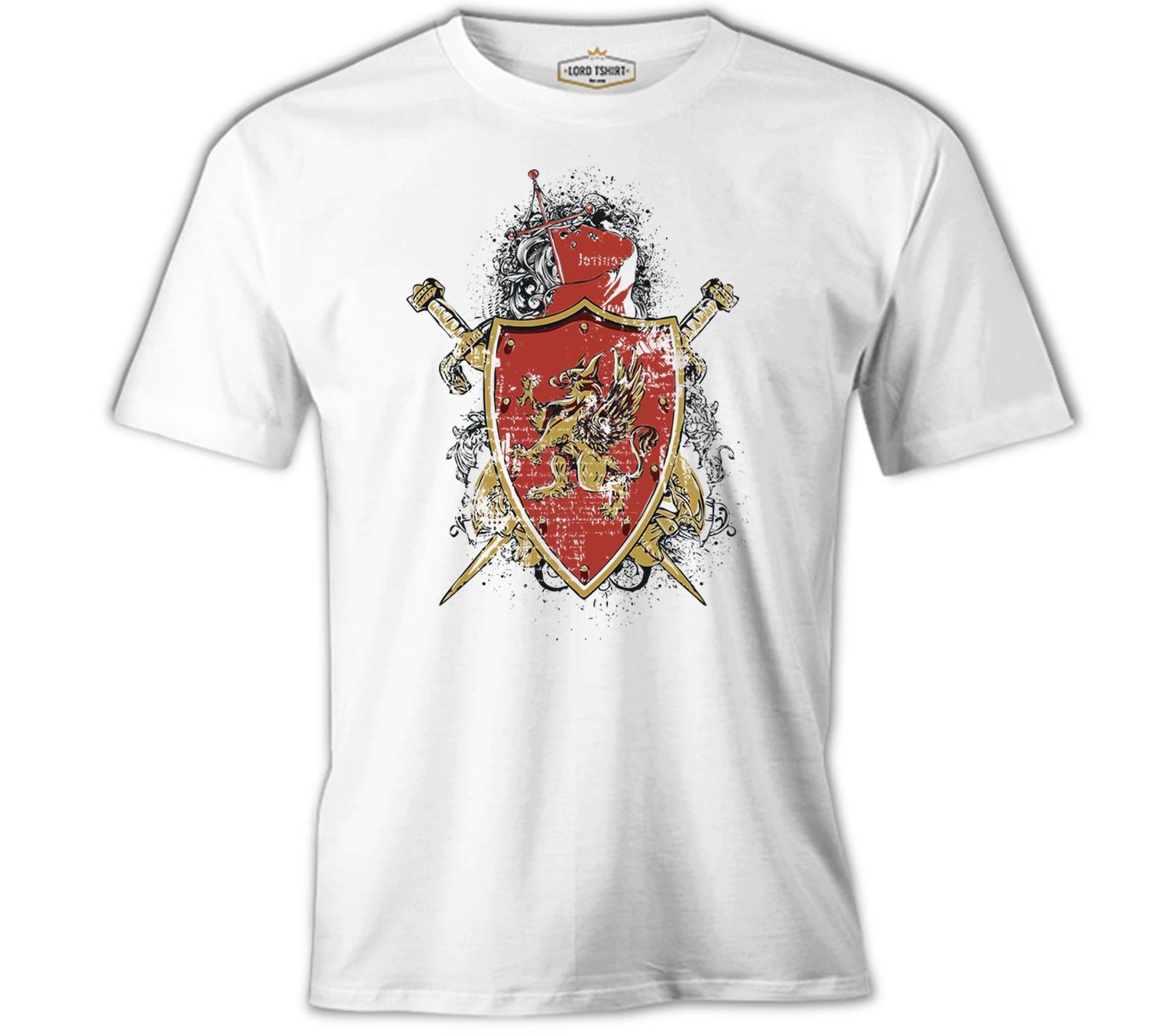 Dragon Shield White Men's Tshirt 