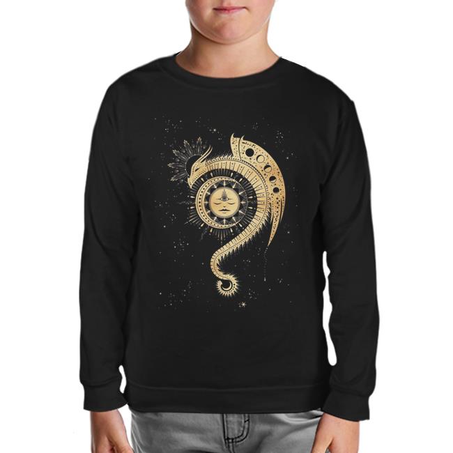 Dragon and Moon Black Kids Sweatshirt
