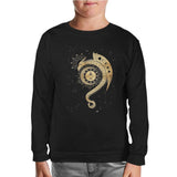 Dragon and Moon Black Kids Sweatshirt
